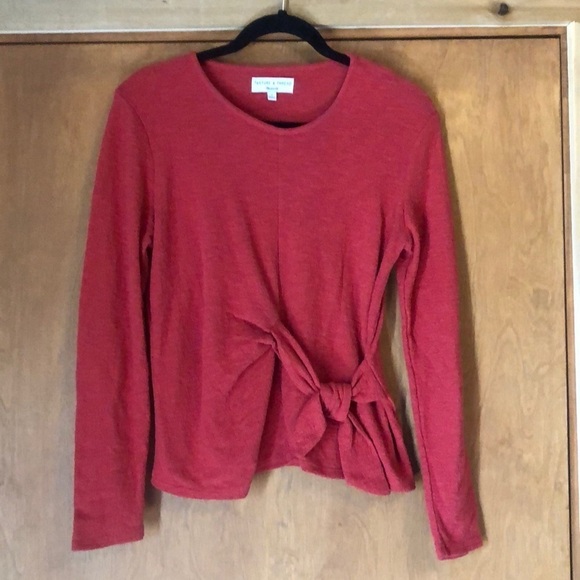 Madewell Tops - Madewell Texture & Thread long sleeved front tie gauze textured shirt
